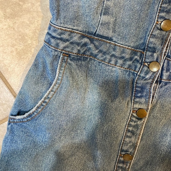 Billabong Denim Button Front Jumper Dress S - Picture 7 of 9